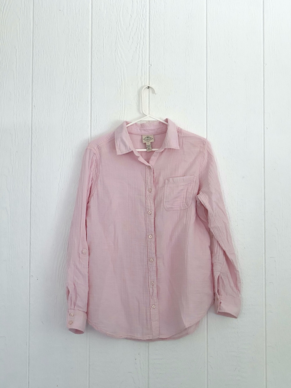 St. John's Bay Long Sleeve Button Down Collared Shirt - light pink